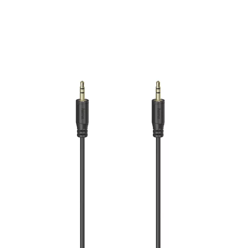 Hama Flexi-slim audiokabel 0,75 m 3,5 mm zwart stekker naar stekker verguld