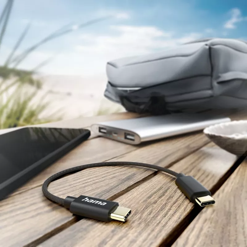 Hama 00201604 USB-kabel USB 2.0 0,2 m USB-C zwart