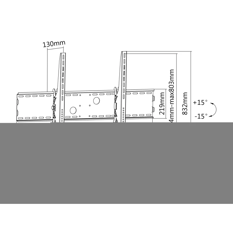 Equip 60 inch-100 inch kantelbare gebogen tv-wandbeugel