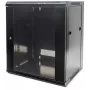 Intellinet 19 inch netwerkkast - wandmontage (standaard), 12HE, 600 mm diep, zwart, gedemonteerd, max. 60 kg, ook geschikt voor tafel- of vloeropstelling, bruikbare diepte 410 mm, metalen en glazen deur, achterwand, afneembare zijwanden, wandmontagedelen (bijv. schroeven/pluggen) niet meegeleverd