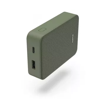 Hama Colour 10 Power Pack, 10000 mAh, 2 uitgangen: USB-C, USB-A, groen