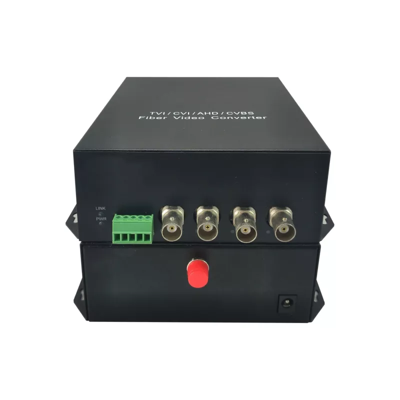 AV-transmitter LevelOne 4-kanaals BNC via glasvezel-extender-kit 20 km