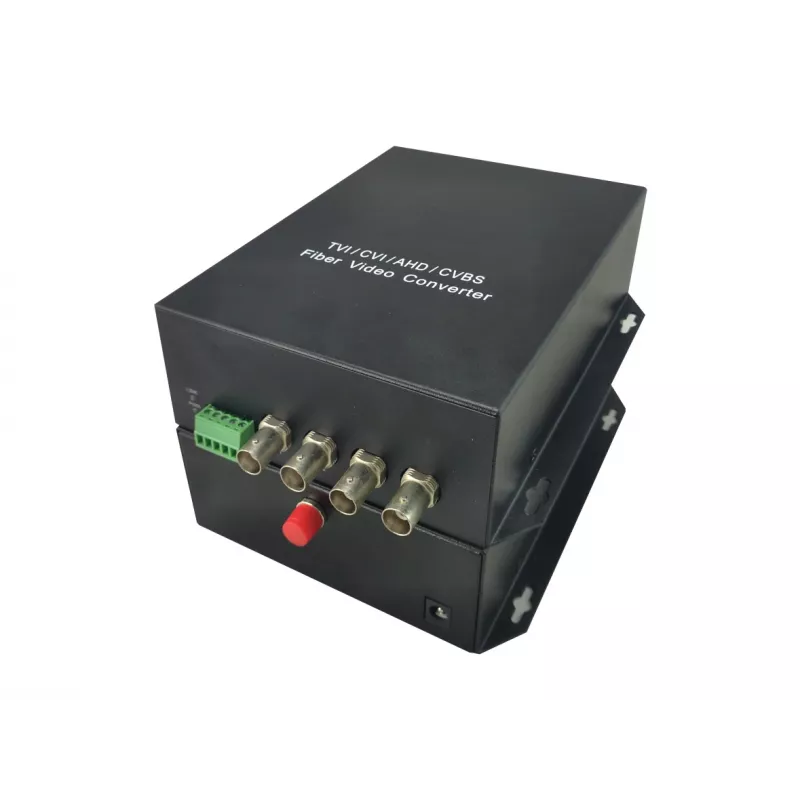 AV-transmitter LevelOne 4-kanaals BNC via glasvezel-extender-kit 20 km