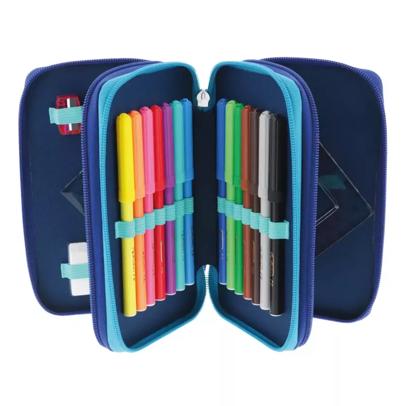 Herlitz TriCase Dip Dye 31-delig blauw turquoise polyester 190x115x70 mm