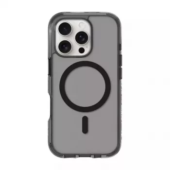 Telefoonhoes LAUT CRYSTAL MATTER X voor iPhone 16 Pro, transparant/zwart, PC+TPU, voor 6,1 inch scherm