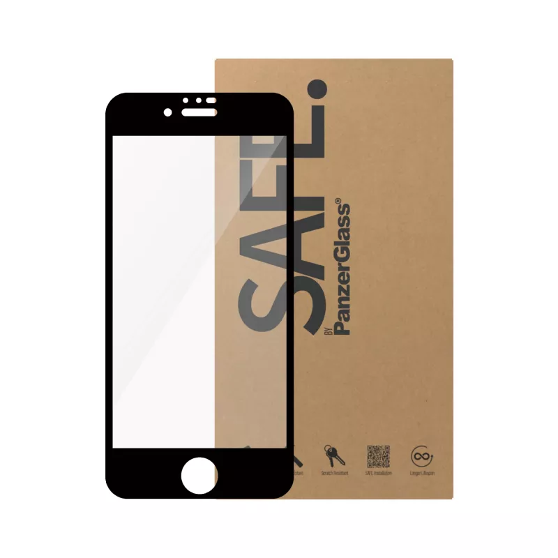 PanzerGlass SAFE. by ® displayscherm iPhone SE (2020, 2022) | 8 | 7 | 6s | 6 | Ultra-Wide Fit | BULK