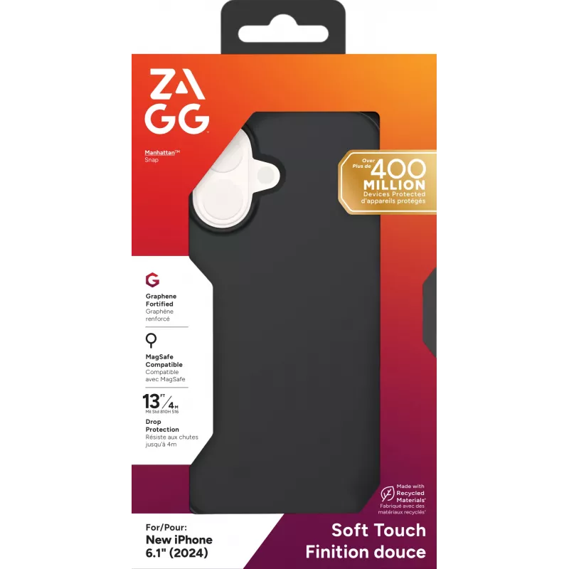 ZAGG Cases Manhattan Snap Apple iPhone 16 zwart