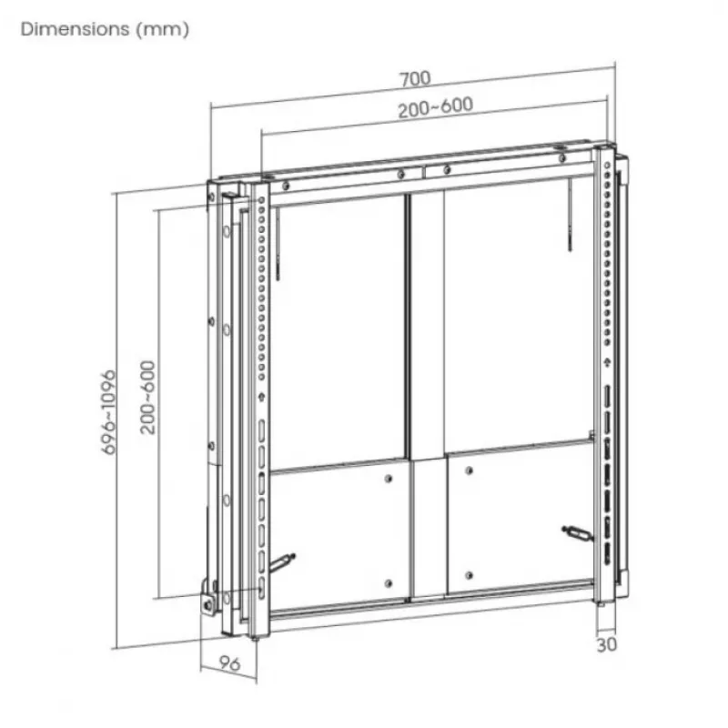 Equip 55 inch-86 inch interactieve op-en-neer tv-muurbeugel