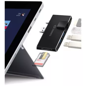 USB hub Terratec CONNECT Pro2 bekabeld USB 3.2 Gen 1 zwart