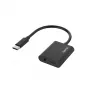 Hama 00200319 2-in-1 USB-C naar 3,5 mm hoofdtelefoon-/oplaadadapter, zwart
