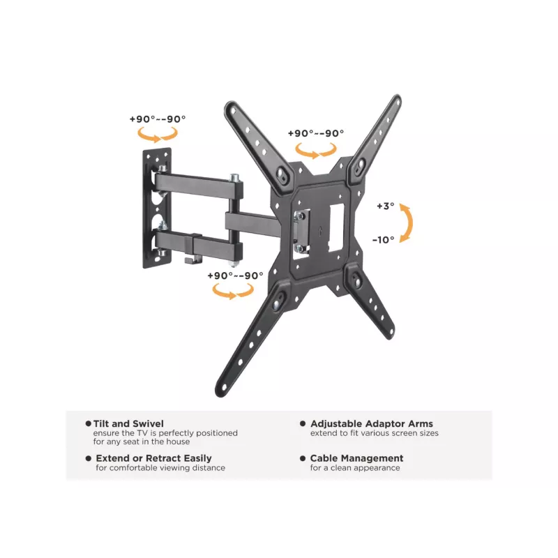 Equip 23 inch–55 inch volledig beweegbare tv-muurbeugel