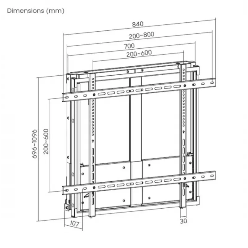Equip 60 inch-100 inch interactieve op-en-neer tv-muurbeugel