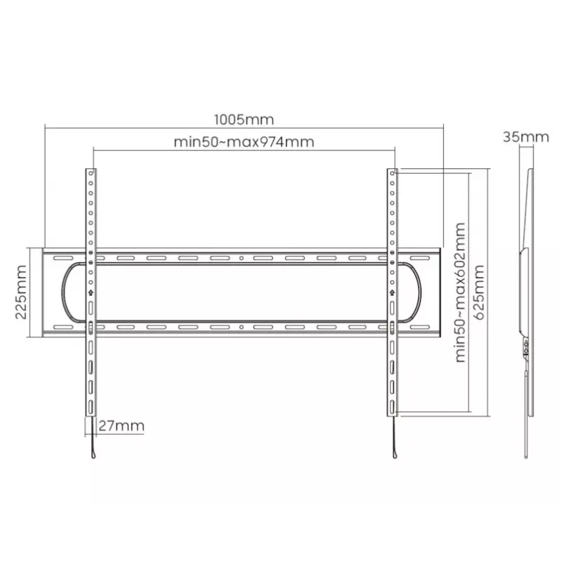Equip 60 inch-120 inch hoogbelastbare vaste tv-muurbeugel