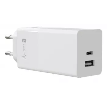 Techly IPW-PD100W-WH mobiele oplader powerbank, smartphone, tablet, universeel wit AC snelladen binnen
