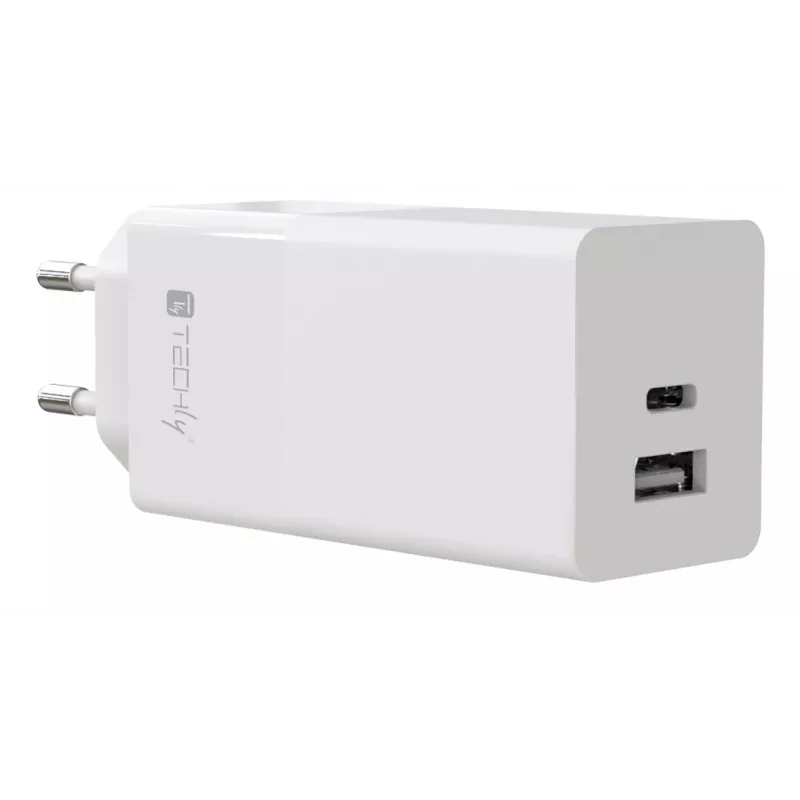 Techly IPW-PD100W-WH mobiele oplader powerbank, smartphone, tablet, universeel wit AC snelladen binnen