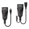Lindy 100m USB 2.0 Type-C Cat.6-extender, netwerkzender & -ontvanger, 100 m, 480 Mbit/s, Cat5e, Cat6, CH317Q, CH9317, RTL8211E, zwart