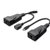 Lindy 100m USB 2.0 Type-C Cat.6-extender, netwerkzender & -ontvanger, 100 m, 480 Mbit/s, Cat5e, Cat6, CH317Q, CH9317, RTL8211E, zwart