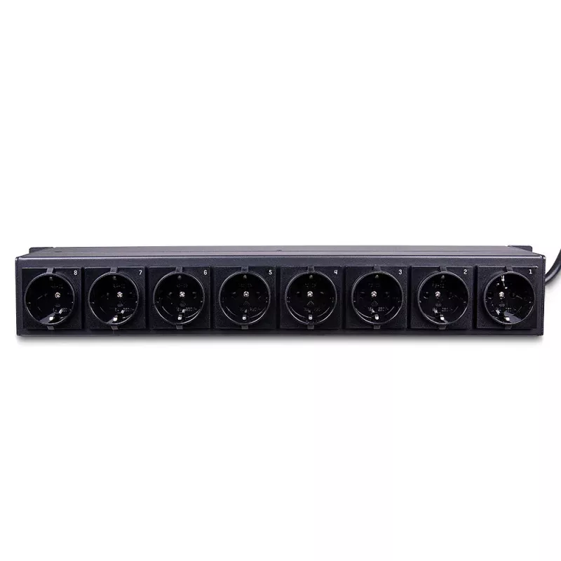 Lindy 73025 stroomverdeeleenheid (PDU) 8 AC-uitgangen 1.5U zwart