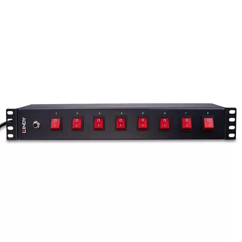 Lindy 73025 stroomverdeeleenheid (PDU) 8 AC-uitgangen 1.5U zwart