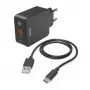 Hama 00201625 mobiele oplader voor mobiele telefoon, smartphone, tablet zwart binnen AC snelladen
