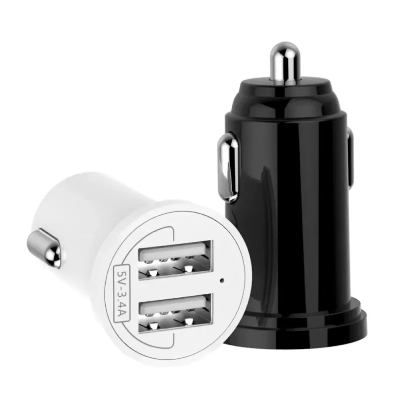 Techly mini-autolader 2 USB-A-aansluitingen 12W / 2.4A zwart