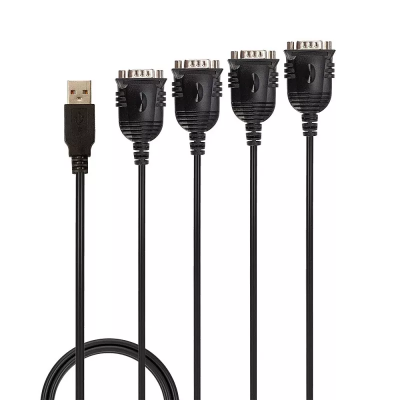 Lindy USB naar 4-poorts seriële converter, zwart, 0,94 m, USB Type-A, DB-9, stekker, stekker