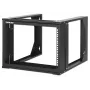 Intellinet 19 inch wandmontage open frame netwerkrack, 6 HE, frontklapbaar zwenkframe platte verpakking, 2-posts, 45 cm diepte, zwart RAL 9004