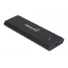 Manhattan M.2 NVMe SSD-behuizing, USB-C-bus, 10 Gbit/s (USB 3.2 Gen2 alias USB 3.1), UASP-compatibel, SuperSpeed+ USB, aluminium, zwart, drie jaar garantie