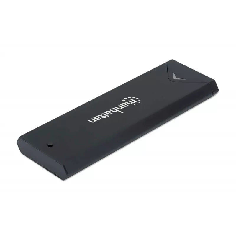 Manhattan M.2 NVMe SSD-behuizing, USB-C-bus, 10 Gbit/s (USB 3.2 Gen2 alias USB 3.1), UASP-compatibel, SuperSpeed+ USB, aluminium, zwart, drie jaar garantie