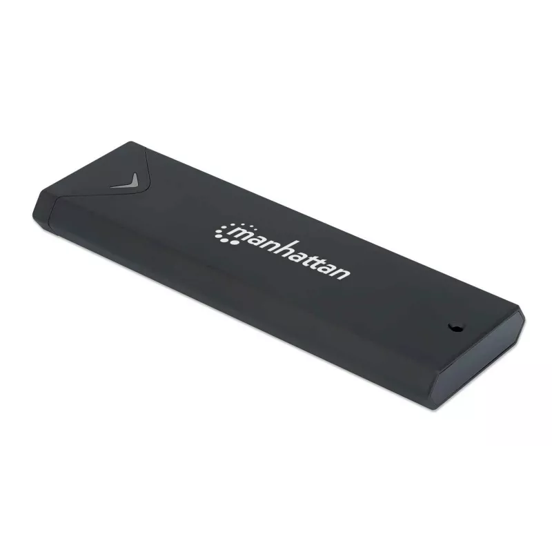 Manhattan M.2 NVMe SSD-behuizing, USB-C-bus, 10 Gbit/s (USB 3.2 Gen2 alias USB 3.1), UASP-compatibel, SuperSpeed+ USB, aluminium, zwart, drie jaar garantie