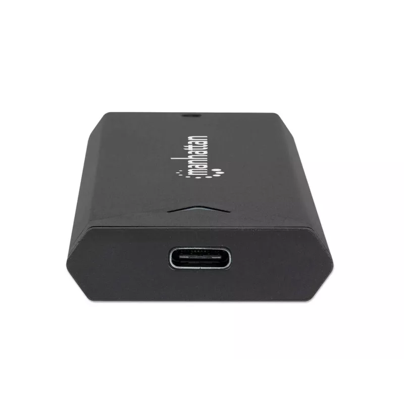 Manhattan M.2 NVMe SSD-behuizing, USB-C-bus, 10 Gbit/s (USB 3.2 Gen2 alias USB 3.1), UASP-compatibel, SuperSpeed+ USB, aluminium, zwart, drie jaar garantie