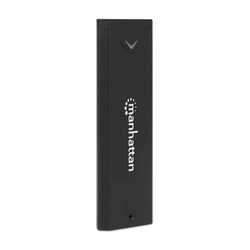 Manhattan M.2 NVMe SSD-behuizing, USB-C-bus, 10 Gbit/s (USB 3.2 Gen2 alias USB 3.1), UASP-compatibel, SuperSpeed+ USB, aluminium, zwart, drie jaar garantie