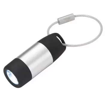 TROIKA ECO CHARGE sleutelhanger-zaklamp zwart grijs LED USB