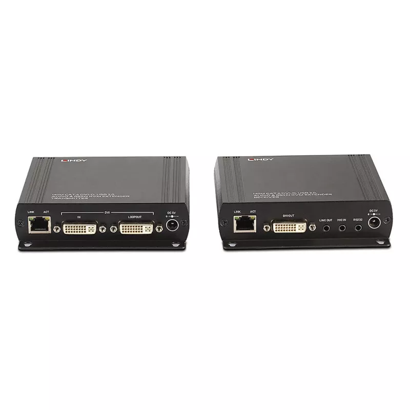 Lindy 140m Cat.6 DVI-D, USB, audio en RS-232 KVM-extender