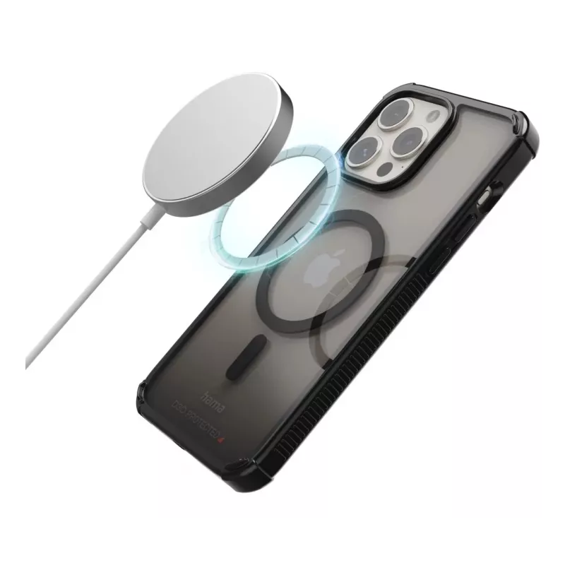 Hama 00136842 MagCase Extreme Protect telefoonhoesje voor Apple iPhone 16 Pro, zwart