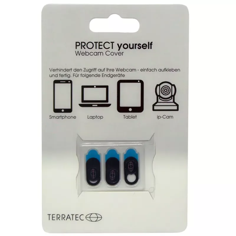 TerraTec PROTECT yourself webcamafdekking, zwart, verpakking van 3