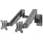 Manhattan dual-wandsteun voor tv & monitors (volledig beweegbare gasdrukveer), voor schermen 17 inch tot 32 inch, VESA-compatibiliteit: 75x75mm en 100x100mm – controleer de afmetingen van de vier bevestigingsgaten op de achterkant van het scherm om de pasvorm te garanderen, max. 8 kg per arm, zwart, steun