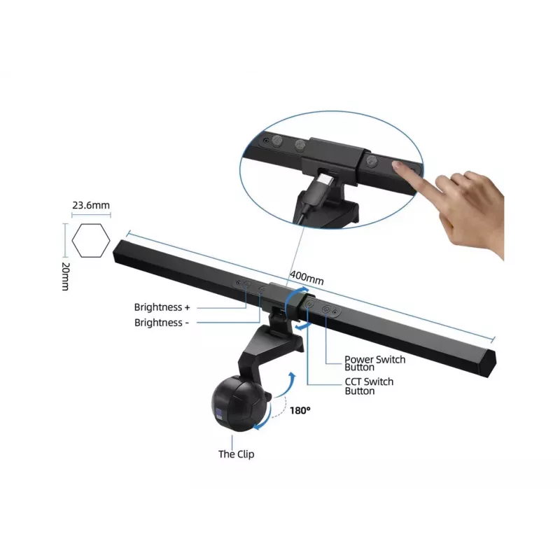 Equip monitor USB LED-lamp met touch-bediening