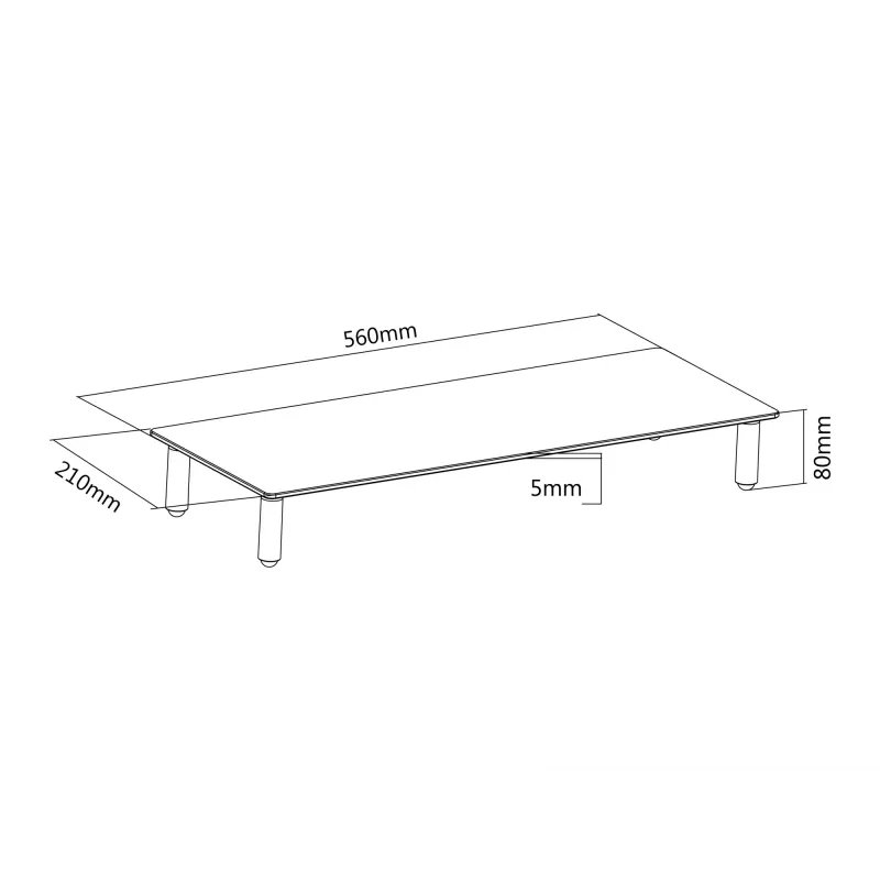 Glazen desktop-monitorstandaard Equip 650882