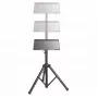 Manhattan statief-vloerstandaard voor tv/monitor/projector/laptop, voor schermen: 13 inch tot 32 inch, VESA-compatibiliteit: 75x75 en 100x100 mm – controleer de afmetingen van de vier bevestigingsgaten op de achterkant van het scherm om te controleren of ze passen, max. 15 kg, in hoogte verstelbaar, zwart, steun