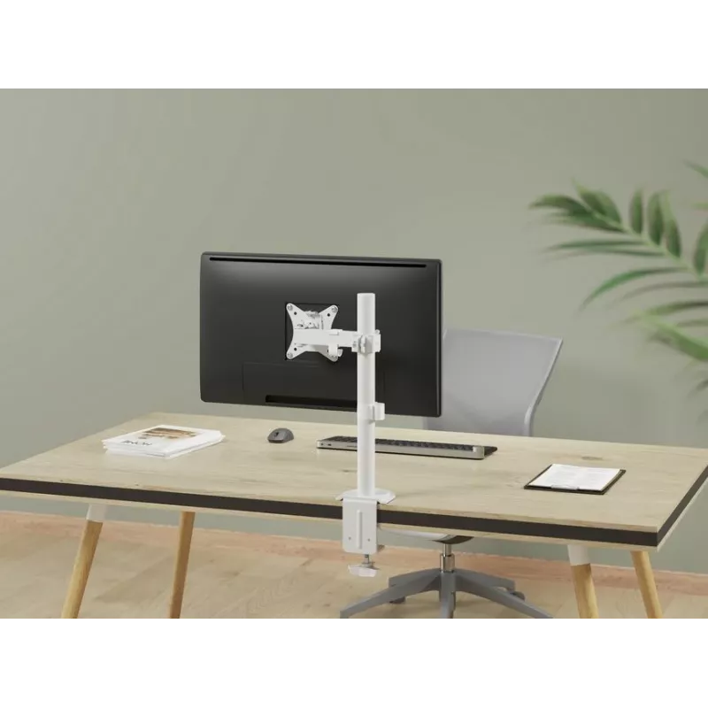 Equip 17 inch-32 inch gelede monitor tafelsteun, wit