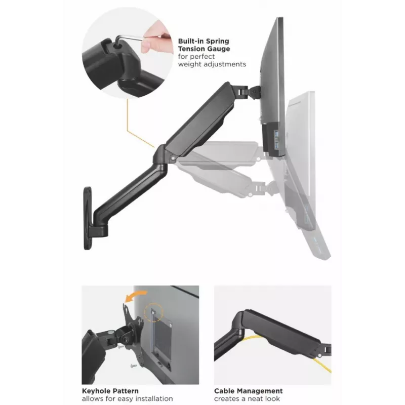 Equip 17 inch-32 inch dual monitor wandsteun