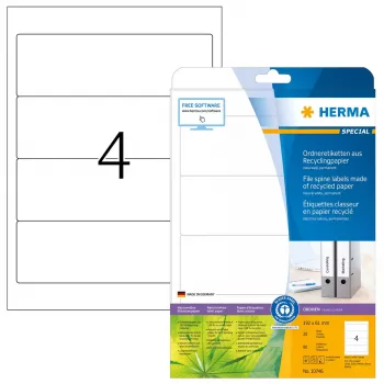 Zelfklevende printeretiketten HERMA 10746 wit 19,2x6,1 cm 80 etiketten