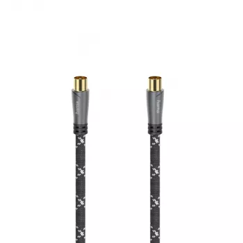 Hama 00205071 coaxkabel 3 m zwart, grijs