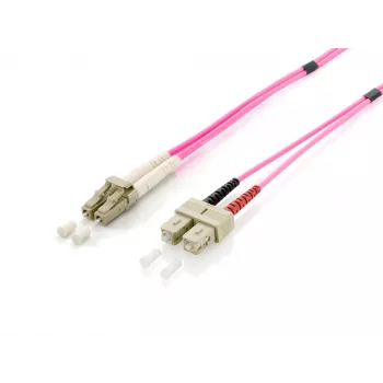 Equip LC/SC glasvezel-patchkabel, OM4, 10m, 10 m, 2x LC, 2x SC
