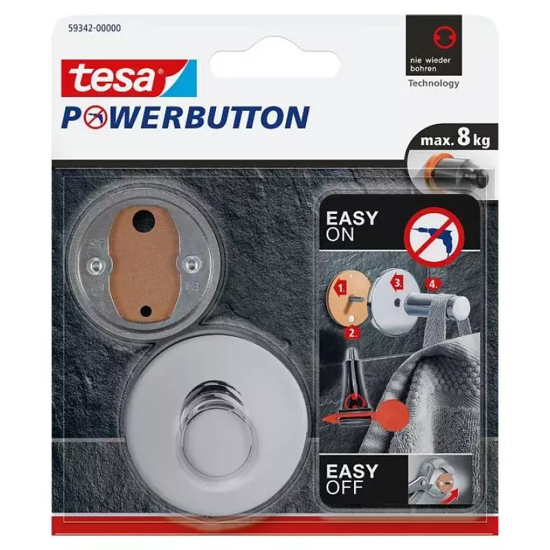 Handdoekhaak TESA 59342 Indoor chroom 3 stuks