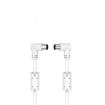 Coaxkabel Hama 00205058 5 m wit coaxiale stekkerverbinders
