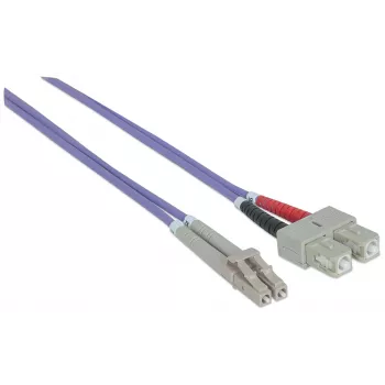 Intellinet glasvezel-patchkabel, OM4, LC/SC, 3m, violet, duplex, multimode, 50/125 µm, LSZH, glasvezel, levenslange garantie