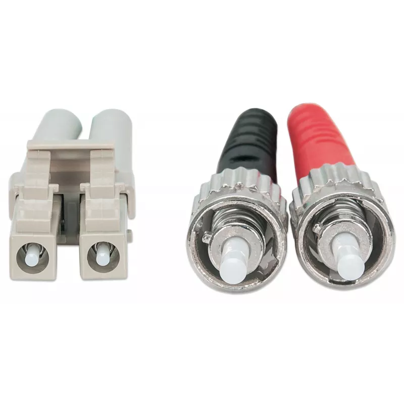 Intellinet glasvezel-patchkabel, OM3, ST/LC, 1 m, aqua, duplex, multimode, 50/125 µm, LSZH, glasvezel, levenslange garantie