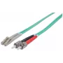 Intellinet glasvezel-patchkabel, OM3, ST/LC, 2 m, aqua, duplex, multimode, 50/125 µm, LSZH, glasvezel, levenslange garantie